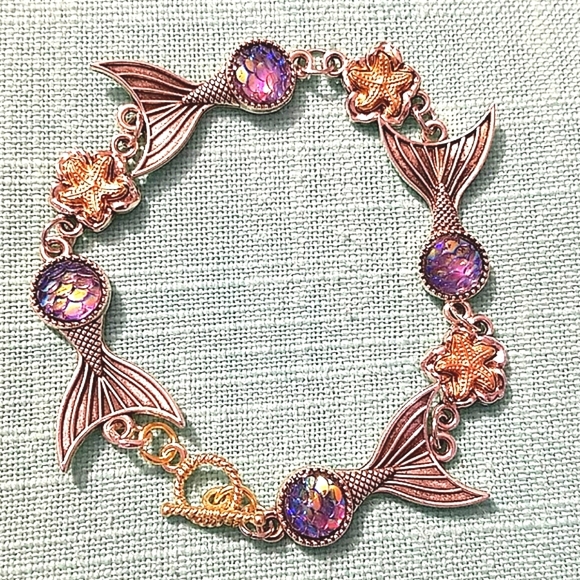 Bracelet mermaid tail starfish toggle clasp New Coastal Resortwear - Picture 1 of 4